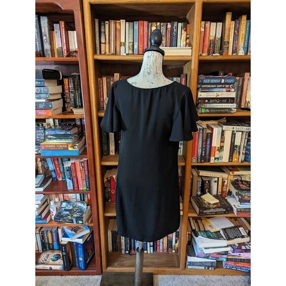 Amanda uprichard black v neck short sleeve mini dress euc - Picture 2 of 6